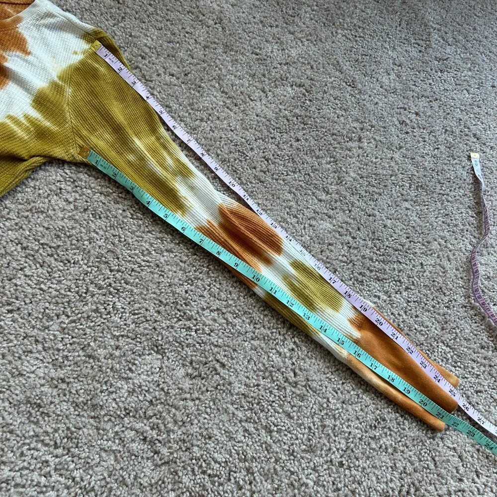 BDG Urban Outfitters Rhiannon Orange Yellow Tie-Dye Long-Sleeve Tee Size Small - Picture 10 of 11